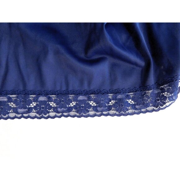Vintage Vanity Fair Full Slip Dress Womens 34 Blue Lace 29 In. Adj Straps Nylon - Picture 5 of 8
